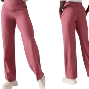 Athleta Brooklyn Heights High Rise Wide Trouser Pants Tawny Rose Size 8